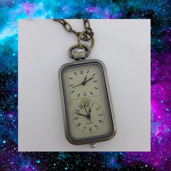 lmw0082 Accessories - Double Time Zone Watch Pendant Necklace